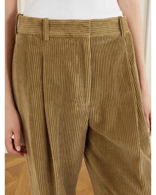 Rohe Natural Ted Cotton-Corduroy Wide-Leg Pants