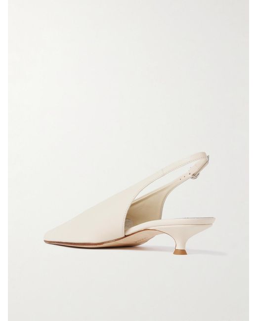 Aeyde Natural Camila Leather Slingback Pumps