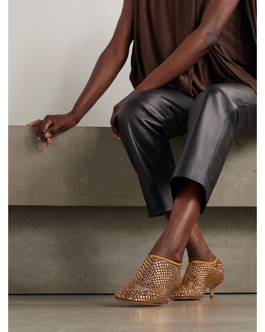 Christopher Esber Natural Minette 85 Pumps Aus Mesh Mit Lederbesätzen Und Kristallen