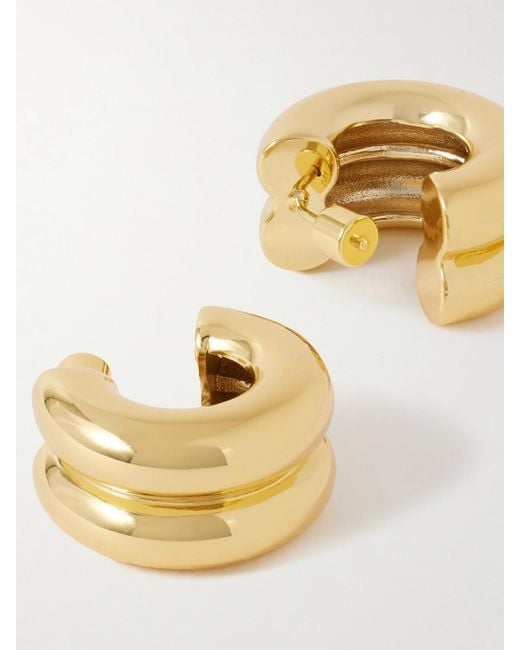 Joolz by Martha Calvo Metallic Double-Plated Hoop Earrings