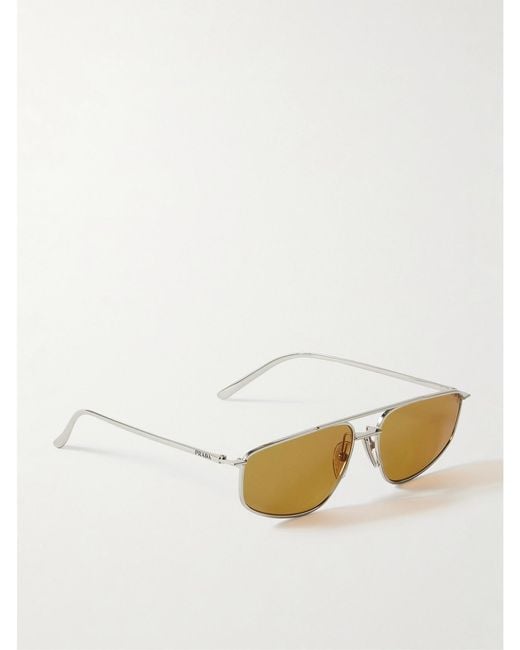 Prada Natural Aviator-Style-Tone Sunglasses