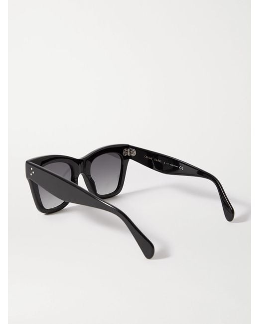 Lunettes De Soleil Œil-De-Chat Oversize En Acétate Céline en coloris Black