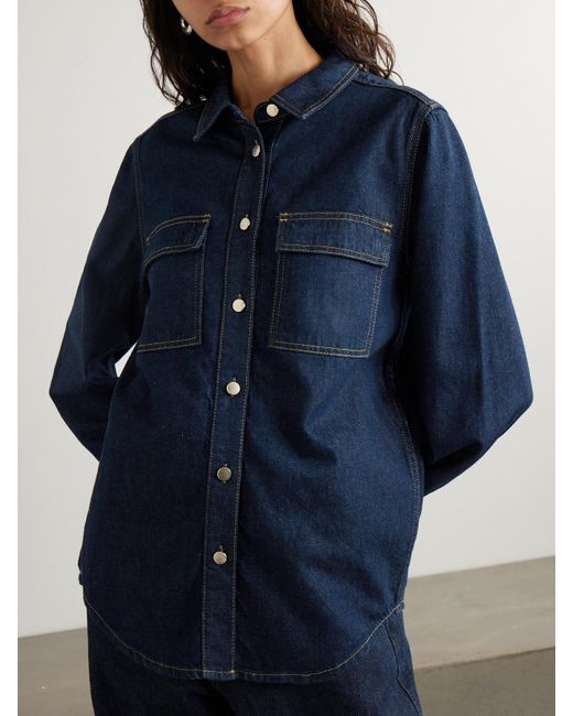 Chemise En Jean De Coton Biologique À Surpiqûres The Trapunto FRAME en coloris Blue