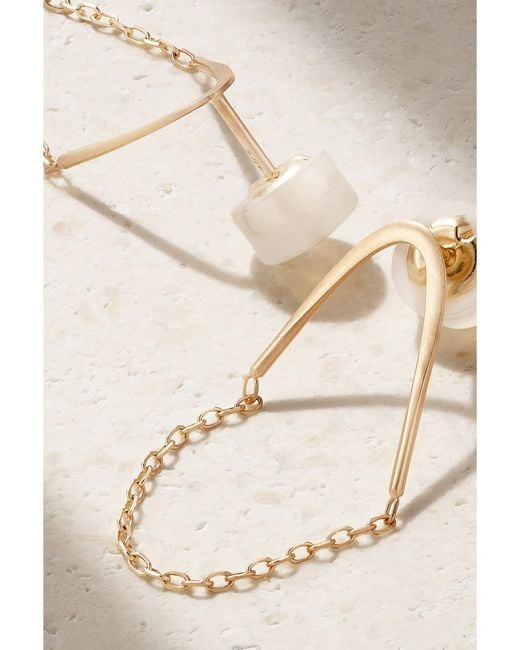 Melissa Joy Manning Natural Single Chain V Drop 14-Karat Recycled Earrings