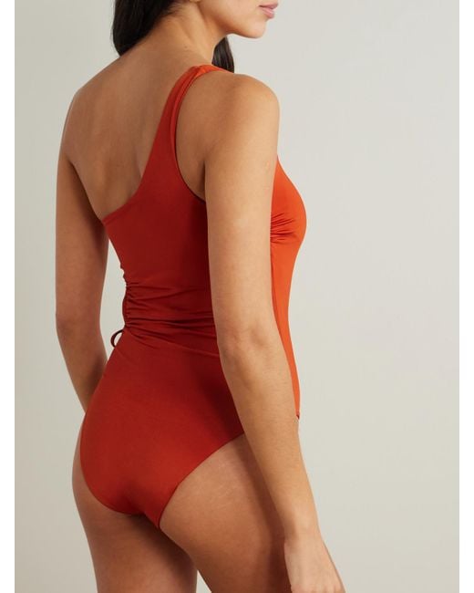 Max Mara Red Canarie Asymmetrischer Badeanzug Mit Cut-Out