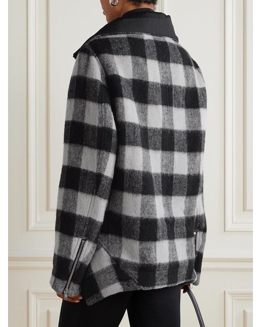 Rick Owens Black Exploder Checked Wool-Flannel Jacket