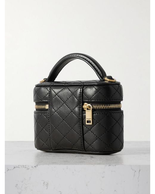 Saint Laurent Black Gaby Vanity Micro Quilted Leather Shoulder Bag