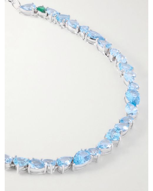 Completedworks Blue Recycled, Cubic Zirconia And Synthetic Spinel Necklace