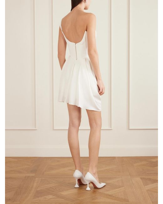 Vivienne Westwood White Doll One-Shoulder Draped Silk-Crepe Mini Dress