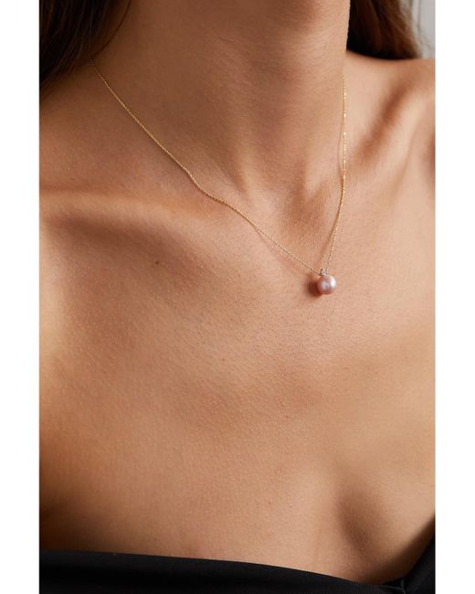 Mizuki White 14-Karat, Pearl And Diamond Necklace