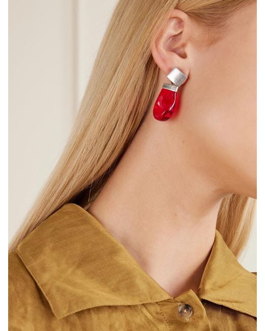 Khaite Red Keefe-Toned Resin Earrings
