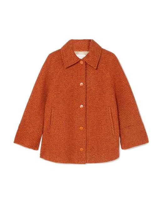See By Chlo Cropped Wool blend Tweed Jacket in Orange Lyst