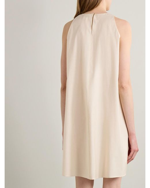 Khaite Natural Clay Cotton-Blend Poplin Mini Dress