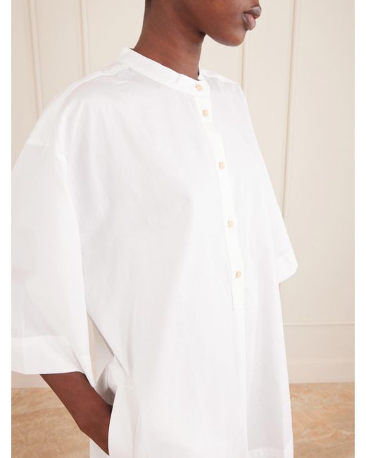 Jamie Haller White Caftan Cotton Mini Dress