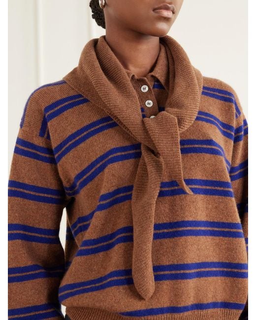 &Daughter Brown Fionn Ribbed Cashmere Scarf