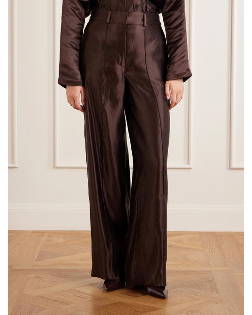Joseph Brown Jnane Linen And Silk-Blend Wide-Leg Pants