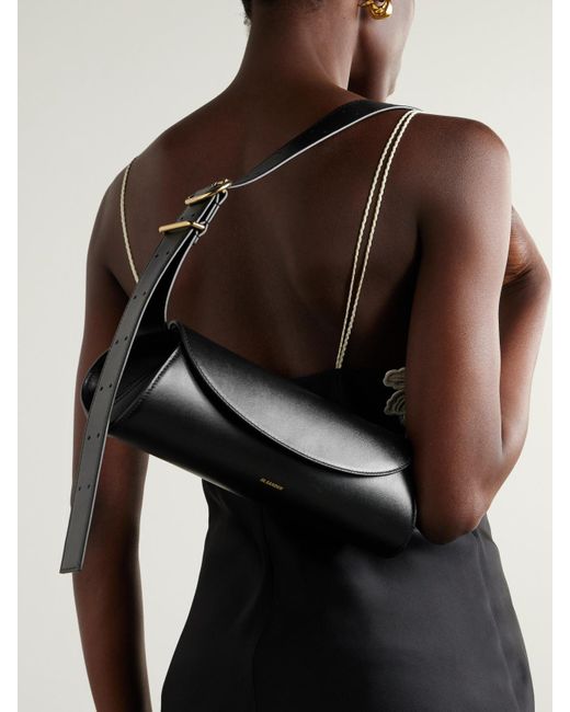 Jil Sander Black Kleine Schultertasche Aus Leder