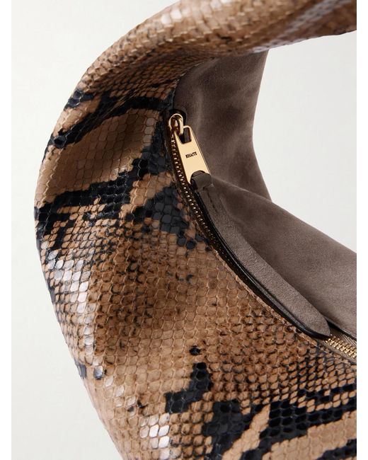 Khaite Metallic Olivia Medium Snake-Effect Leather And Suede Bag