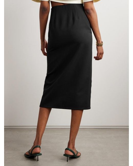 Jupe Midi En Crêpe Recyclé Stretch Colby La Ligne en coloris Black