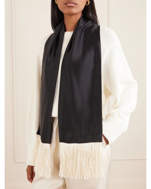 Le Sundial Black The Opera Silk Scarf