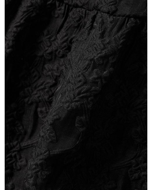 Simone Rocha Black Layered Tiered Cloqué Mini Dress