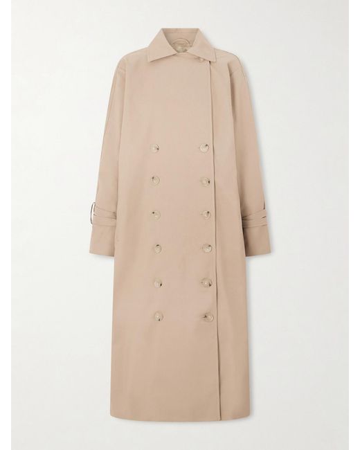 Totême Natural Signature Double-Breasted Cotton-Blend Gabardine Trench Coat