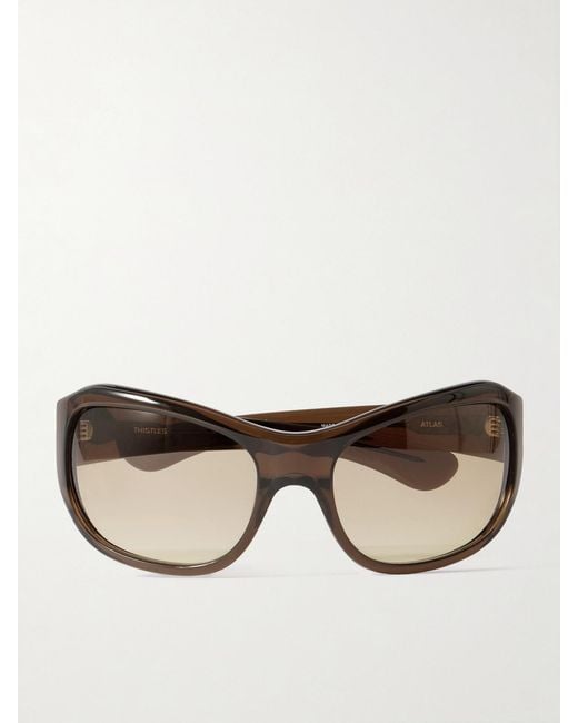 THISTLES Natural The Atlas D-Frame Tortoiseshell Acetate Sunglasses