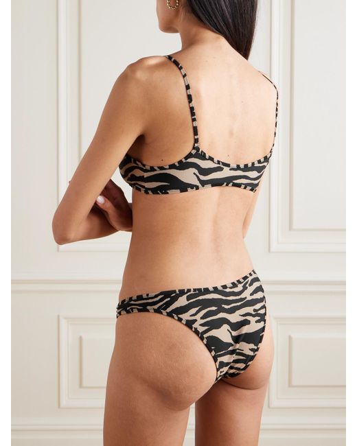 The Attico Multicolor Zebra-Print Bikini