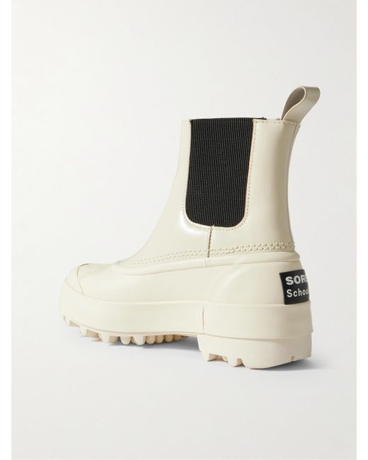 Proenza Schouler Natural Sorel Caribou Leather And Rubber Platform Chelsea Boots