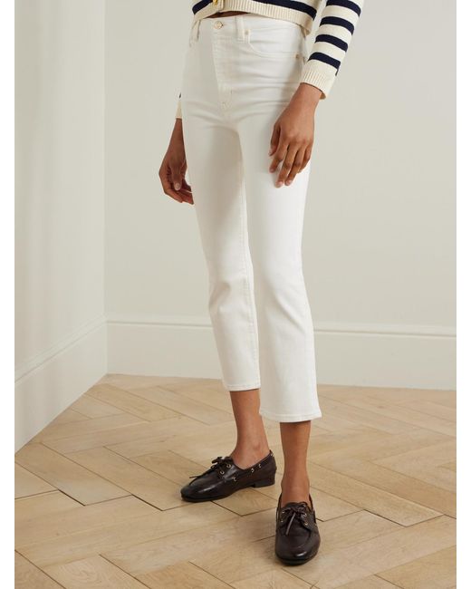 FRAME White The Pencil Cropped High-Rise Slim-Leg Jeans
