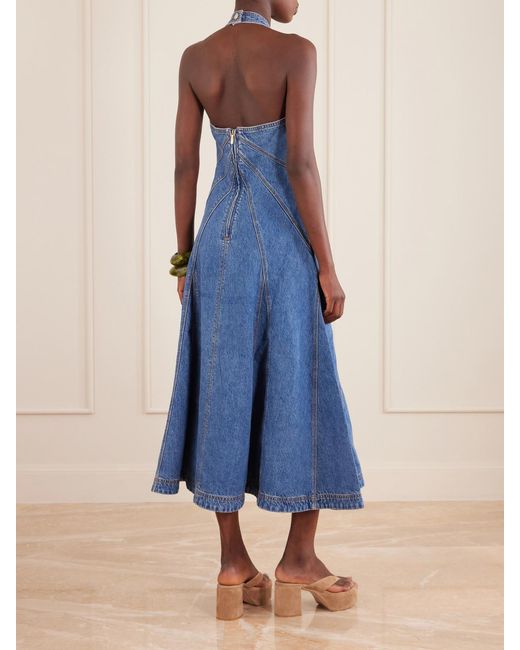 Cult Gaia Blue Rowyn Denim Midi Dress