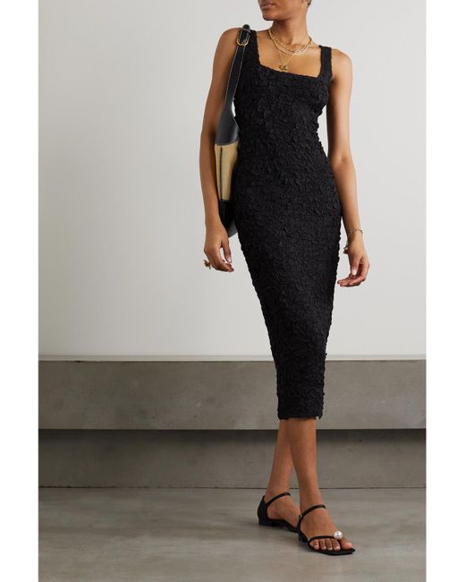 Mara Hoffman Black Midikleid Aus Strukturiertem Tencel Modal