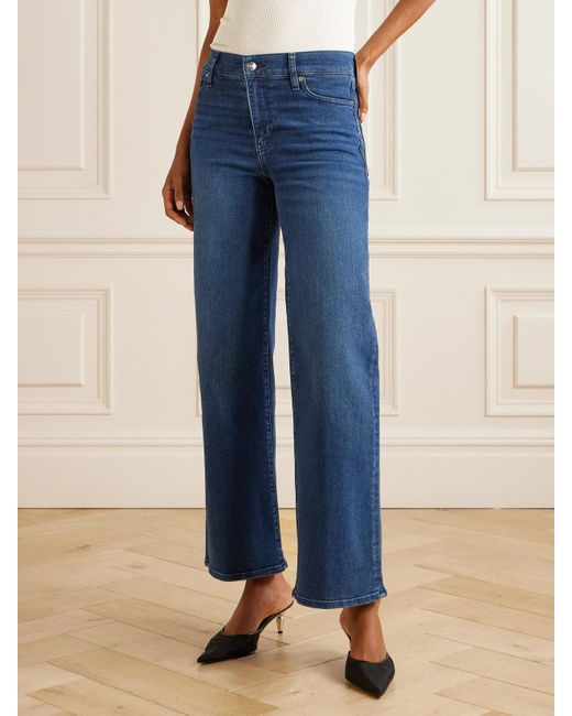 Jean Droit Taille Mi-Haute Le Slim Palazzo FRAME en coloris Blue