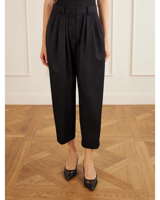 Isabel Marant Black Janice Pleated Wool Tapered Pants