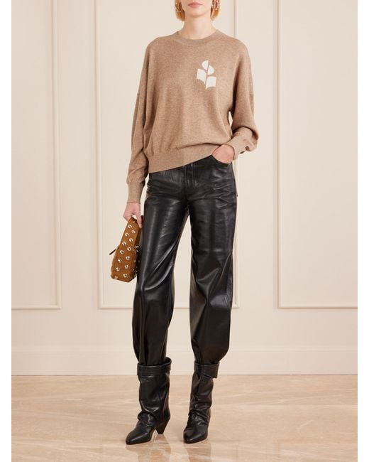 Isabel Marant Natural Marisans Intarsia Cotton And Wool-Blend Sweater