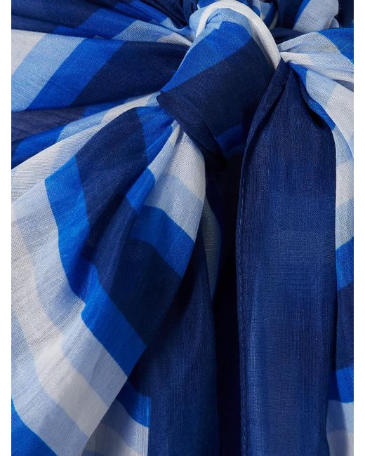 Paréo En Voile De Coton Et De Soie Mélangés À Rayures Lido en coloris Blue