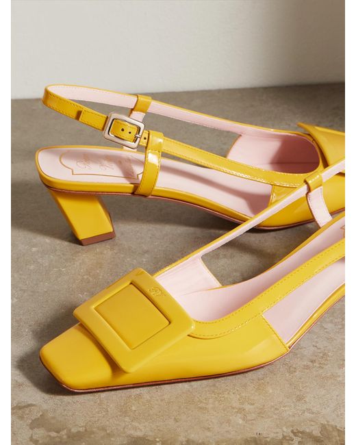 Roger Vivier Yellow Belle Vivier 45 Slingback-Pumps Aus Lackleder