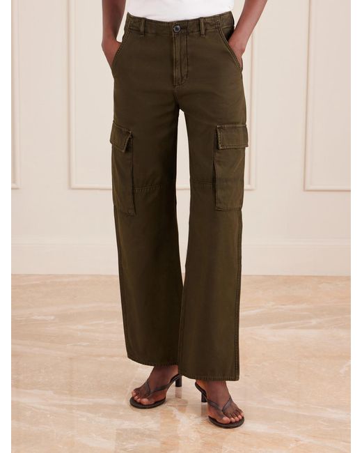 Citizens of Humanity Brown Esme Organic Cotton-Twill Wide-Leg Cargo Pants