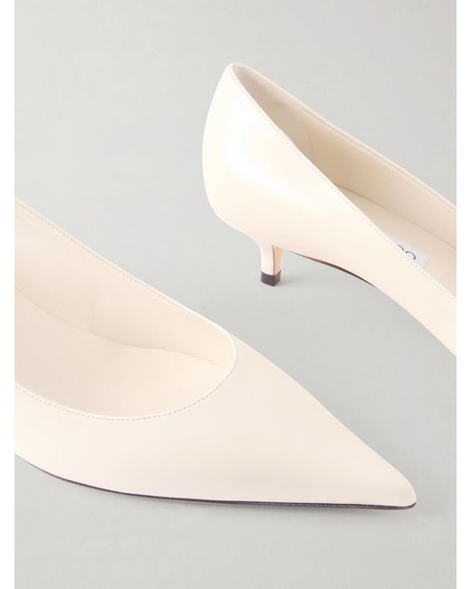Jimmy Choo Natural Amelia 30 Leather Pumps