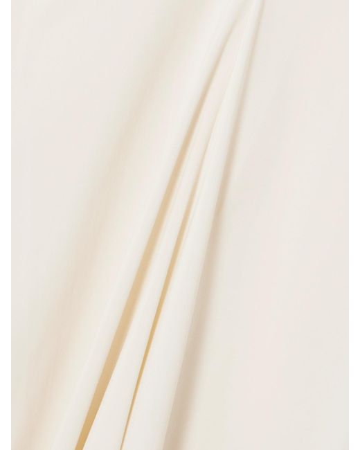 St. Agni White Draped Crepe Maxi Dress