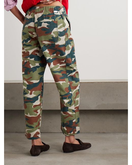 Mother Green The Drawn Half-Pipe Ankle Camouflage-Print Cotton Wide-Leg Pants