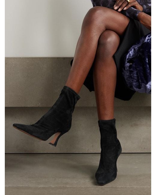 Neous Black Ran Ankle Boots Aus Stretch-Veloursleder