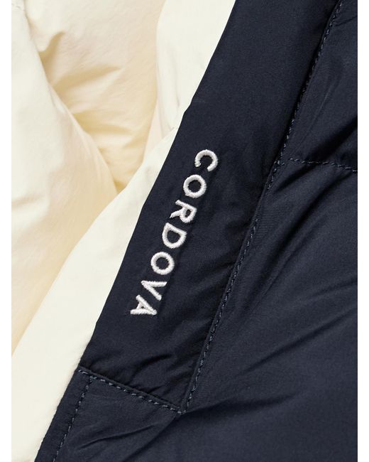 CORDOVA Blue Furano Hooded Two-Tone Quilted Down Ski Jacket