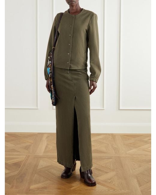 Dries Van Noten Green Vitsa Cotton-Twill Jacket