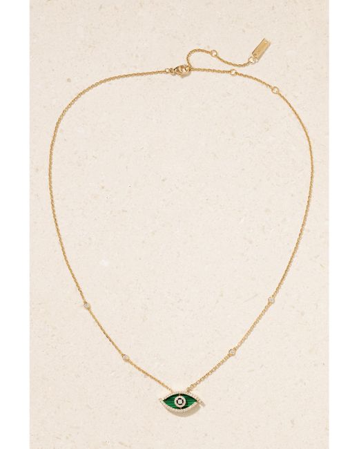 Messika Natural Lucky Eye 18-Karat, Malachite And Diamond Necklace