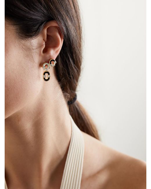 Viltier Natural Magnetic 18-Karat, Onyx And Diamond Earrings
