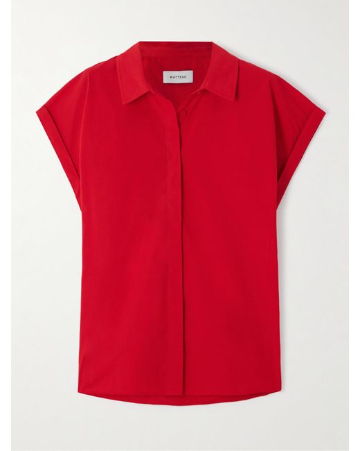 Matteau Red Organic Cotton-Poplin Shirt