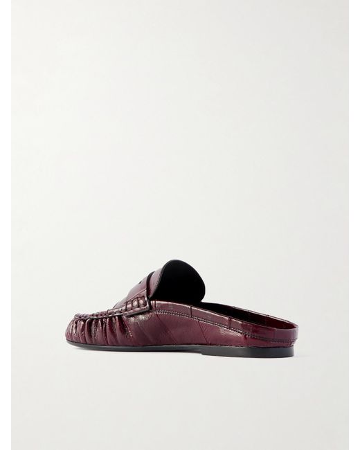 Chaussons De Ville En Cuir D'Anguille Le Loafer Saint Laurent en coloris Brown