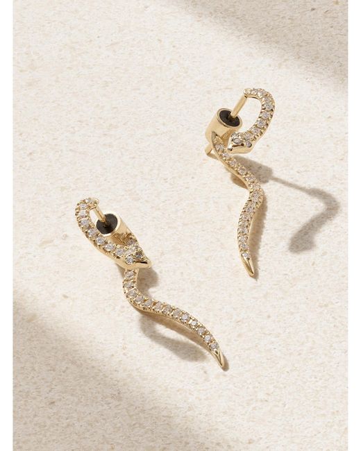 Ileana Makri Natural Boa Ohrringe Aus 18 Karat Mit Diamanten