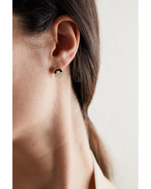 Viltier Natural Magnetic 18-Karat, Onyx And Diamond Earrings